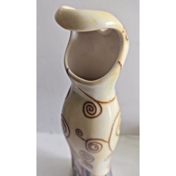 Vintage Benaya Kiss'06 Dress Vase Porcelain Mosiac pattern 11.75 inch - Picture 10 of 15